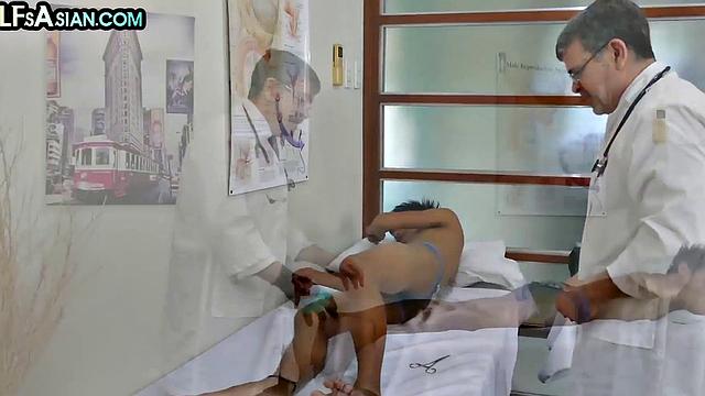Tickled Asian twink barebacked by doctor in infirmary