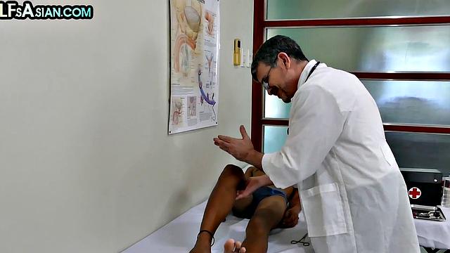 Tickled Asian twink barebacked by doctor in infirmary