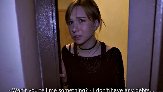 DEBT4k. Girl likes expensive gadgets that she works off by copulation.