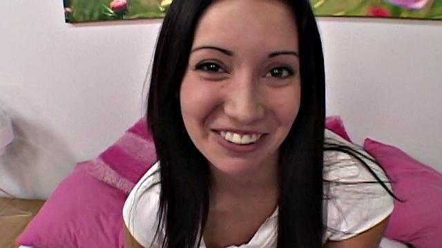 Gorgeous teen masturbates in scene