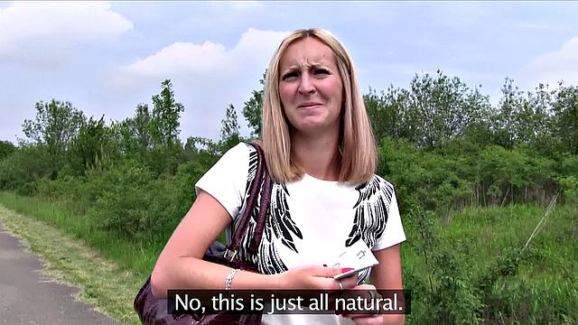 Watch this blonde bombshell bounce her tits while riding a hard cock in denim shorts and panties