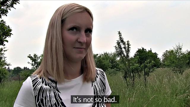 Watch this blonde bombshell bounce her tits while riding a hard cock in denim shorts and panties