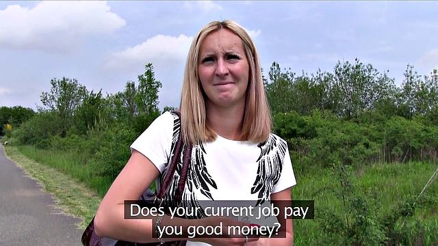 Watch this blonde bombshell bounce her tits while riding a hard cock in denim shorts and panties