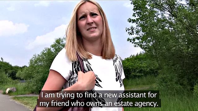 Watch this blonde bombshell bounce her tits while riding a hard cock in denim shorts and panties