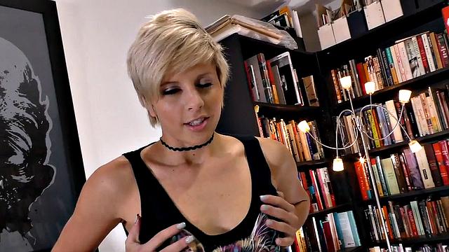 Small boobs babe wanks POV dick while talking dirty