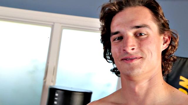 Sixpack jock solo masturbates on sunbed outdoors