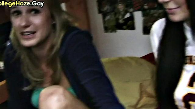 Fraternity gets fucked in dormitory in front of voyeurs