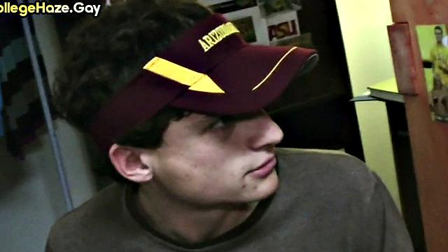 Fraternity gets fucked in dormitory in front of voyeurs