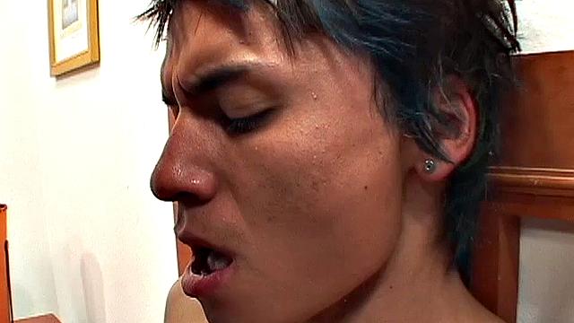 These two super skinny Latin twinks are messing around on the bed when both of their stiff uncut dicks pop out the leg of their shorts. An oral exchange follows, as the boys strip naked.