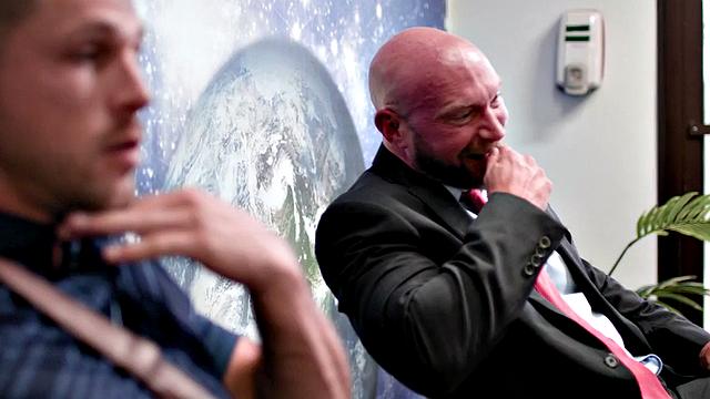 Hunky DILF bareback banging with stud and taking jizz