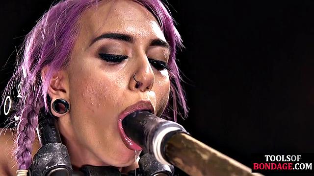 Tiny submissive poled and spanked