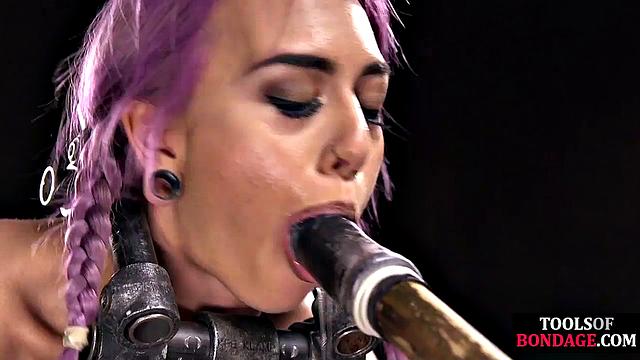 Tiny submissive poled and spanked