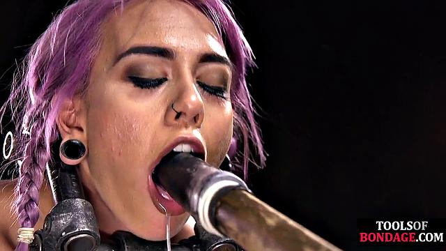 Tiny submissive poled and spanked