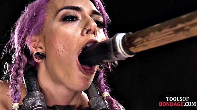 Tiny submissive poled and spanked