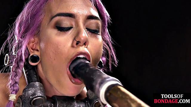 Tiny submissive poled and spanked