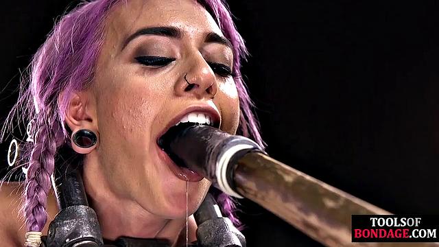 Tiny submissive poled and spanked