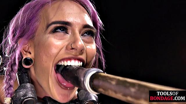 Tiny submissive poled and spanked