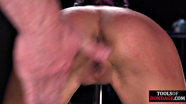 Tiny submissive poled and spanked