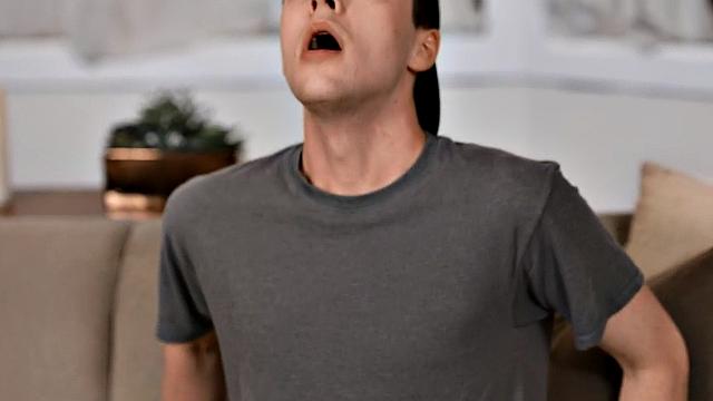 Stud cums in own mouth while fucked by skinny twink