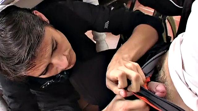 Cocksucking studs give sloppy blowjob