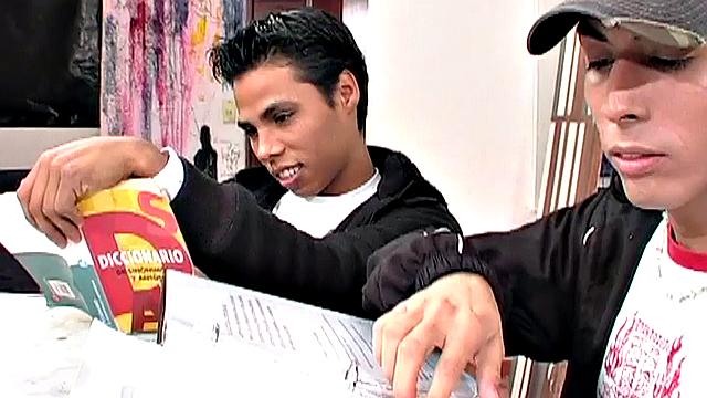 Cocksucking studs give sloppy blowjob