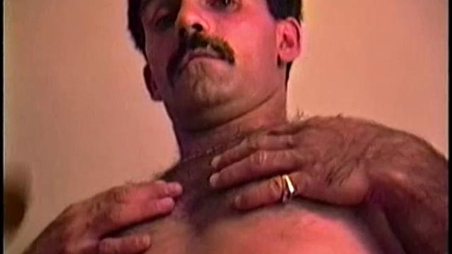 Stuck in traffic, I noticed Gabe. So, I thought "what the hell" and gave him my card. A few days later this handsome and hairy man is naked and stroking his hard uncut cock in my apartment.