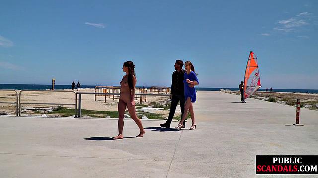 Stunning MILF at Naked Beach Walk