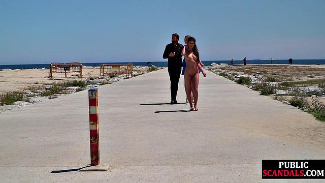 Stunning MILF at Naked Beach Walk