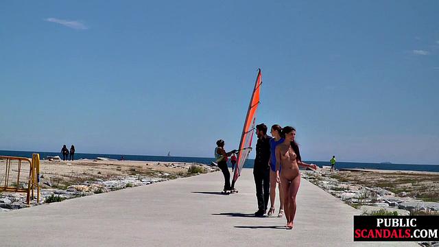 Stunning MILF at Naked Beach Walk