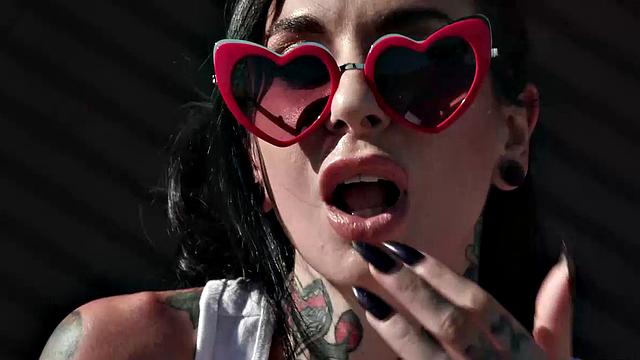 Tattooed Big Tits Alt Milf Joanna Angel Strips And Masturbates With Toy