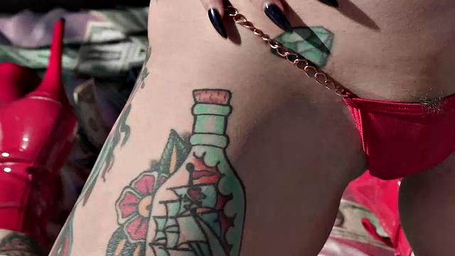 Tattooed Big Tits Alt Milf Joanna Angel Strips And Masturbates With Toy