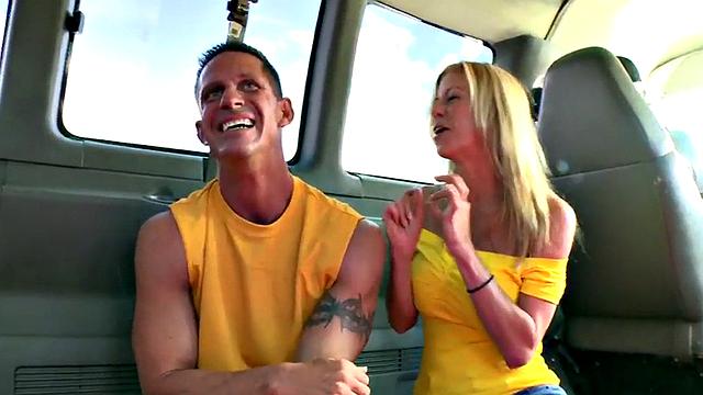 Straight blindfold stud gets sucked by gay in public outdoor van