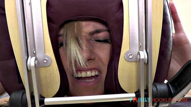 Young hottie Kate England fucks her stepbrother after the massage