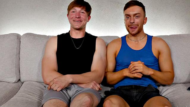 Athletic stud bareback fucks bottom on casting