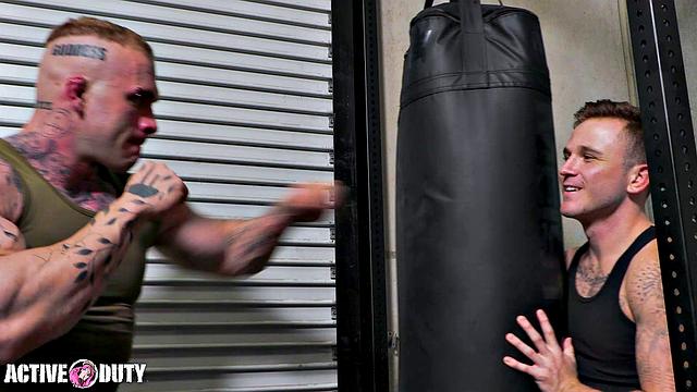 Beefy Tatted Soldier Fucks Horny Jock = ActiveDuty