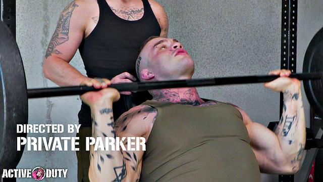 Beefy Tatted Soldier Fucks Horny Jock = ActiveDuty