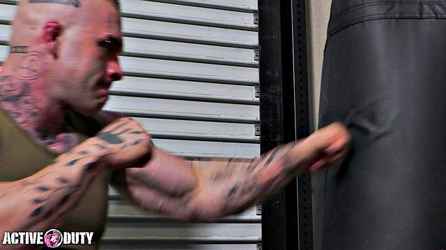 Beefy Tatted Soldier Fucks Horny Jock = ActiveDuty