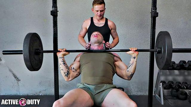 Beefy Tatted Soldier Fucks Horny Jock = ActiveDuty