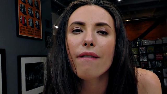 A amateur brunette get her bald pussy pounded in hardcore POV action