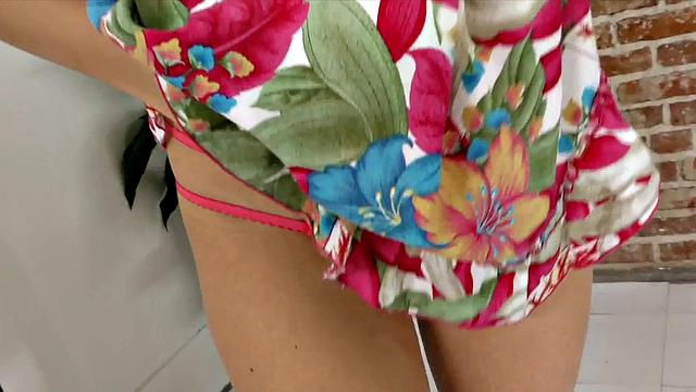 Petite GF with small boobs jerks POV cock and talks dirty