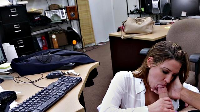 Big-titted MILF fucked in pawnshop