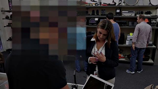 Big-titted MILF fucked in pawnshop