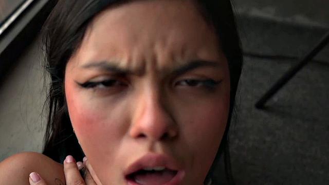 Lil Mia puts lotion on her nude body, exposing her medium breasts, rubbing herself while fingering her tight pussy to orgasm