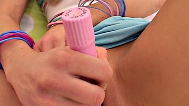 Lil lexy masturbating with pink dildo