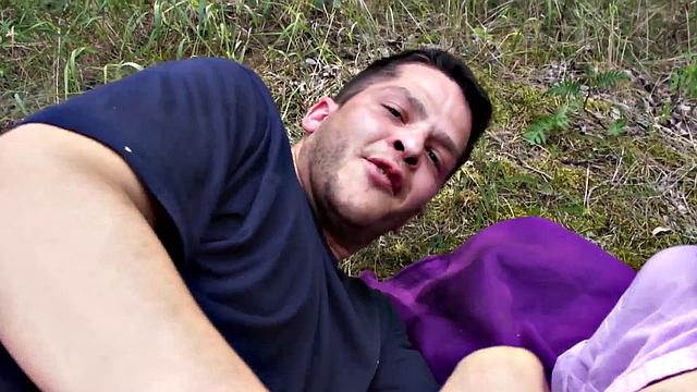 Angie Emerald in outdoor scene from My First Public