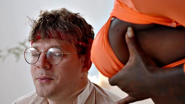 Sensual ebony goddess doggystyled after meditation