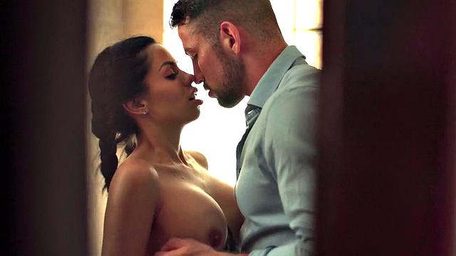 Sinful babe deepthroating and riding lovers cock