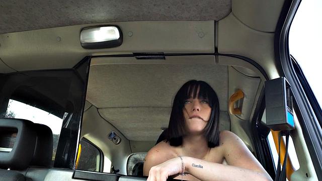 Classy taxi babe smashed by driver in the backseat