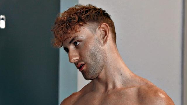 Eager muscled jock assfucks gym partner after rimjob