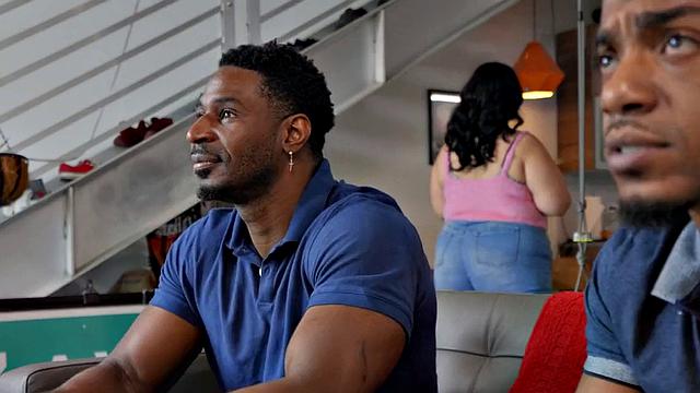 Seduced nympho BBW fucked in threesome by big black cock